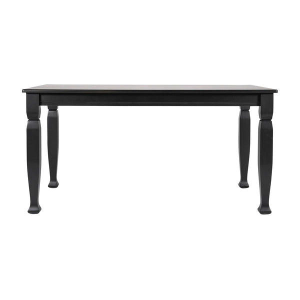 Black Matte |#| Solid Wood 60" Commercial Grade Dining Table with Turned Legs in Black