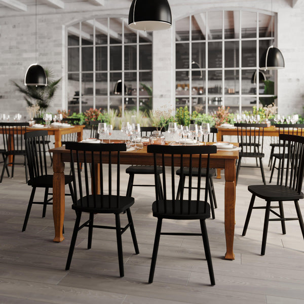 Walnut Matte |#| Solid Wood 60" Commercial Grade Dining Table with Turned Legs in Walnut Matte