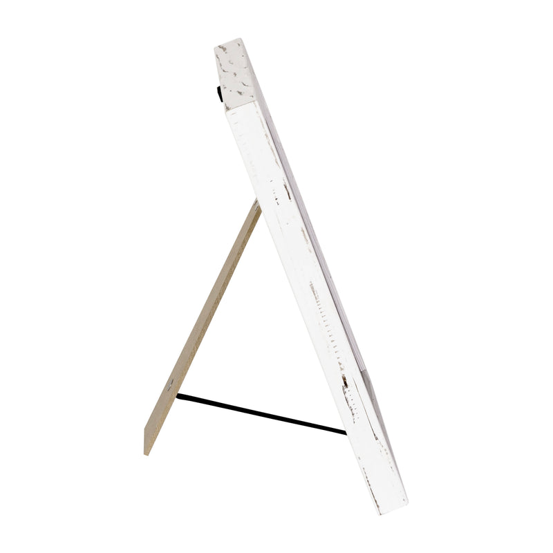 White Wash Wood Frame/Gray Felt,10"W x 10"H |#| 10x10 Wood Frame Letter Board with 389 PP Letters - White Wash/Gray Felt