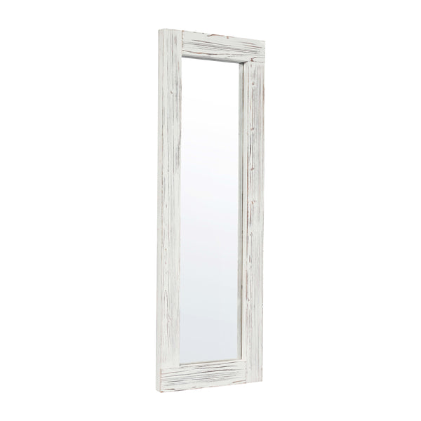 White Wash |#| Rustic 22x65 Wood Framed Floor Length Mirror-Wall Mount or Leaning - White Wash