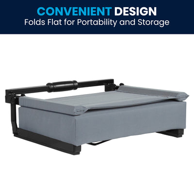 500 lb. Rated Lightweight Stadium Chair-Handle-Padded Seat - View 2