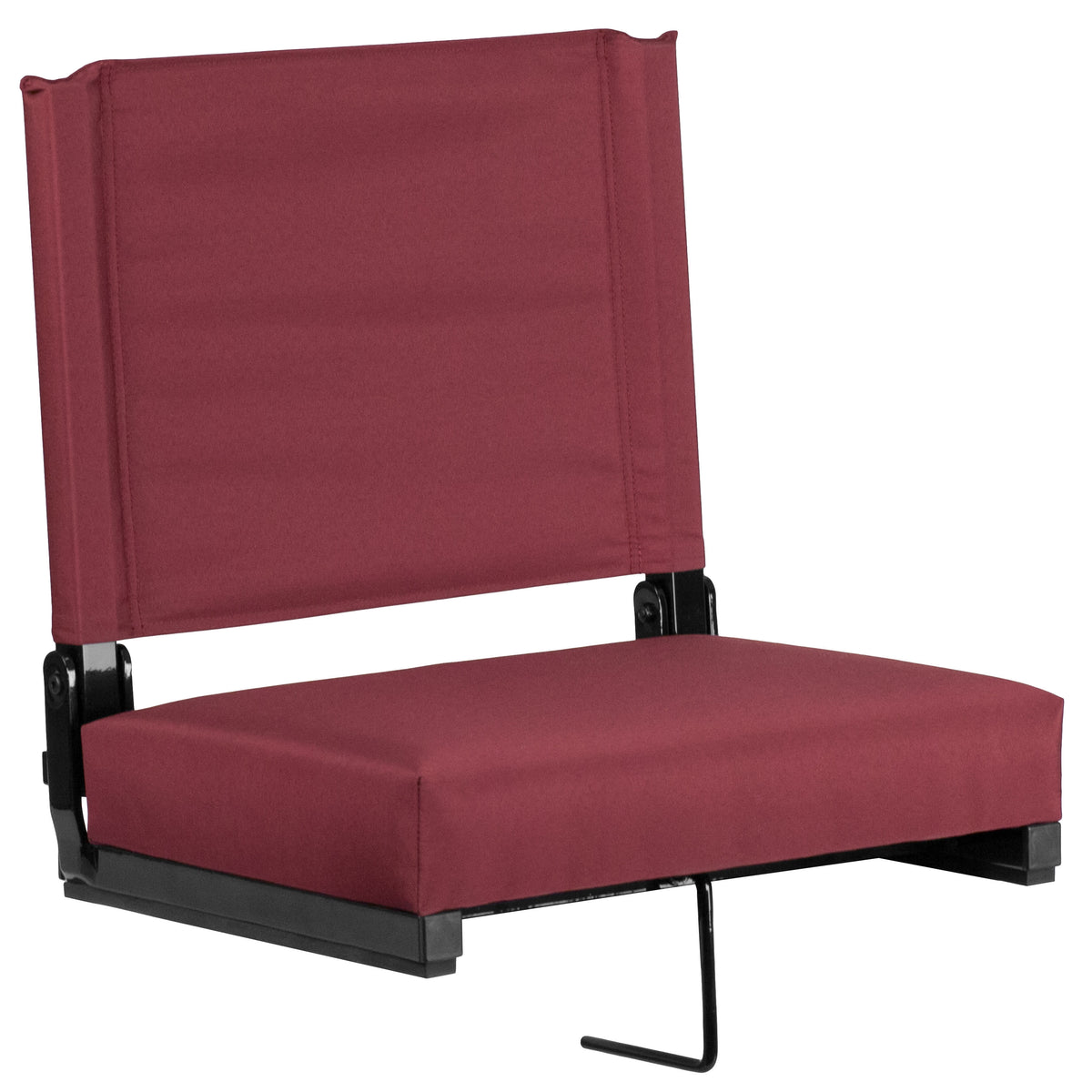 Maroon |#| 500 lb. Rated Lightweight Stadium Chair-Handle-Padded Seat, Maroon