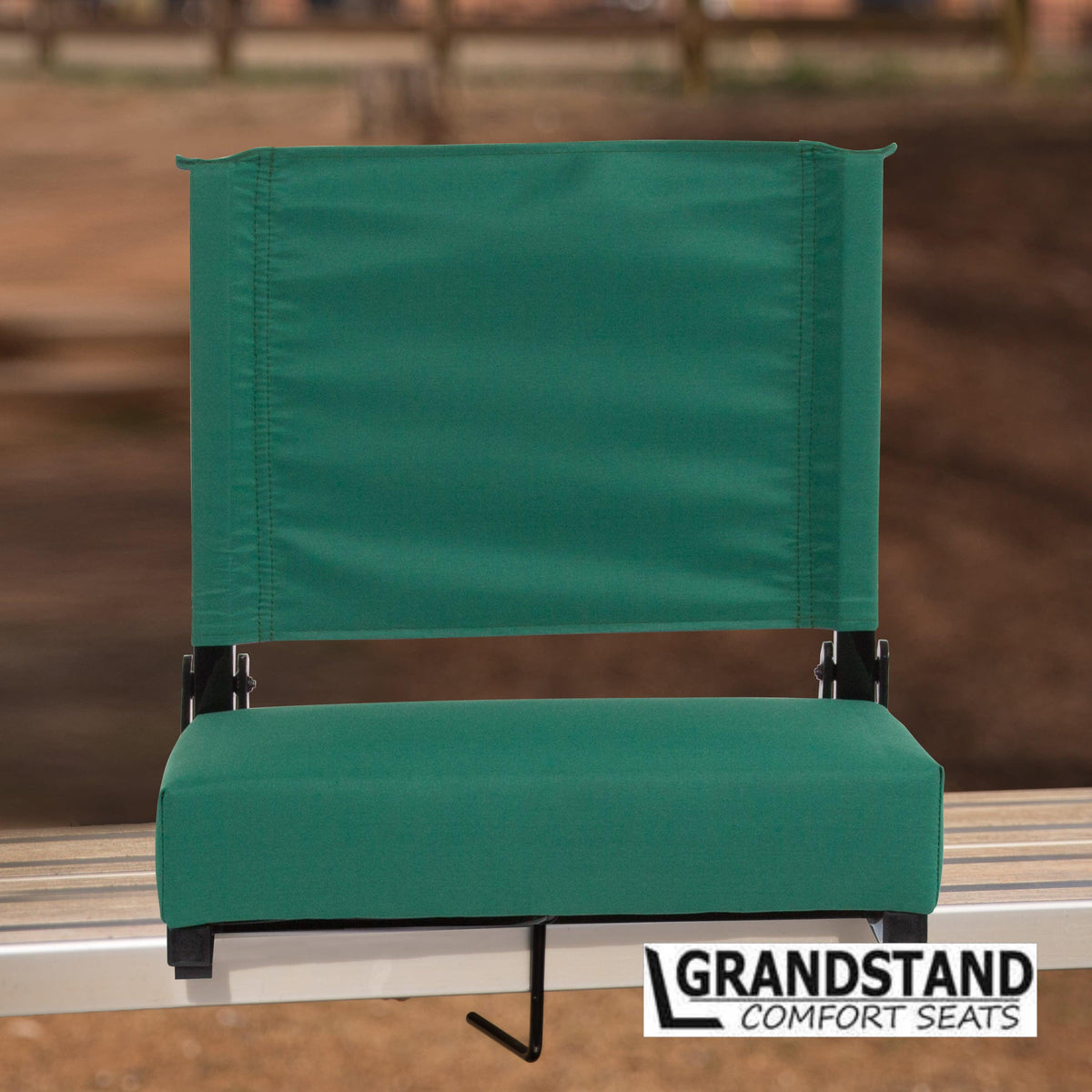 Hunter Green |#| 500 lb. Rated Lightweight Stadium Chair-Handle-Padded Seat, Hunter Green