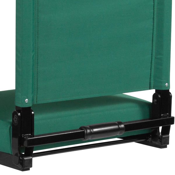 Hunter Green |#| 500 lb. Rated Lightweight Stadium Chair-Handle-Padded Seat, Hunter Green