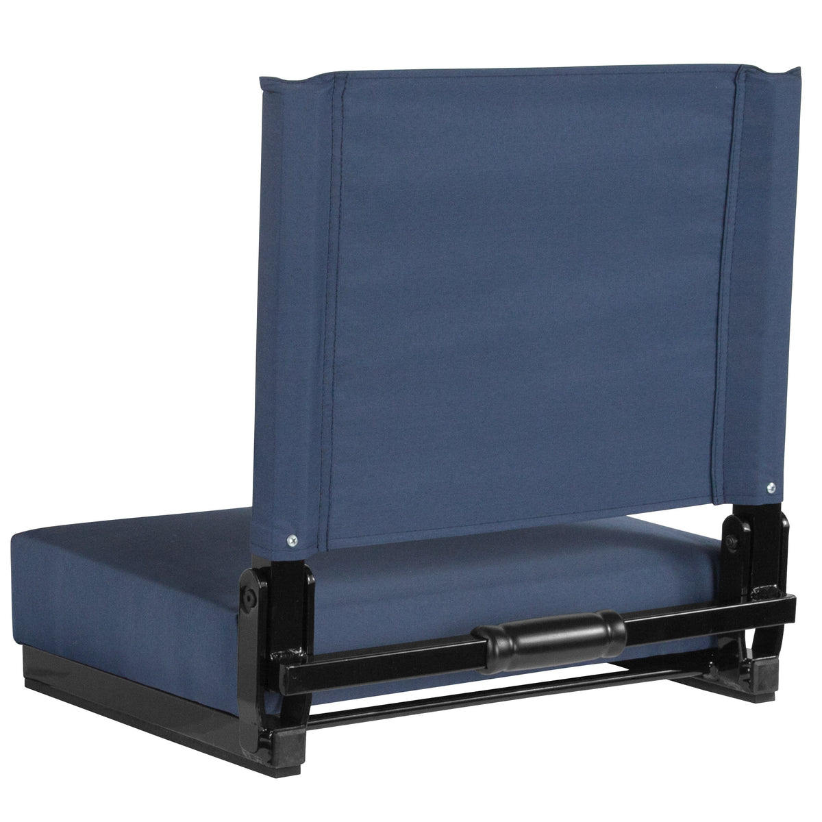 Navy Blue |#| 500 lb. Rated Lightweight Stadium Chair-Handle-Padded Seat, Navy Blue