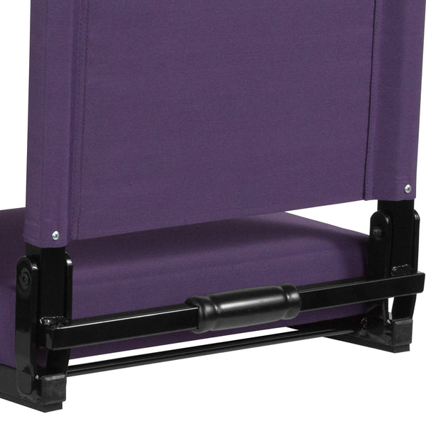 Dark Purple |#| 500 lb. Rated Lightweight Stadium Chair-Handle-Padded Seat, Dark Purple