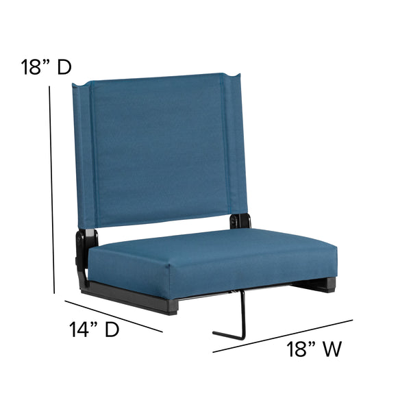 Teal |#| 500 lb. Rated Lightweight Stadium Chair-Handle-Padded Seat, Teal