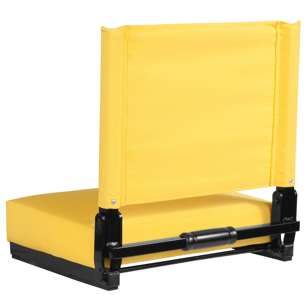 Yellow |#| 500 lb. Rated Lightweight Stadium Chair-Handle-Padded Seat, Yellow