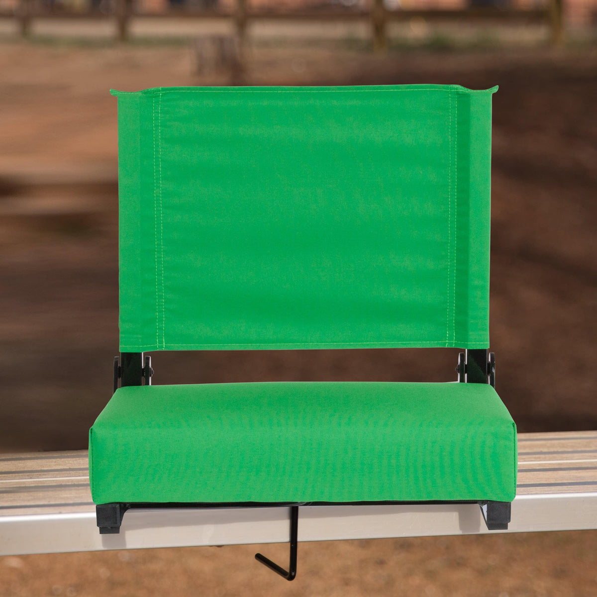 Bright Green |#| 500 lb. Rated Lightweight Stadium Chair-Handle-Padded Seat, Bright Green