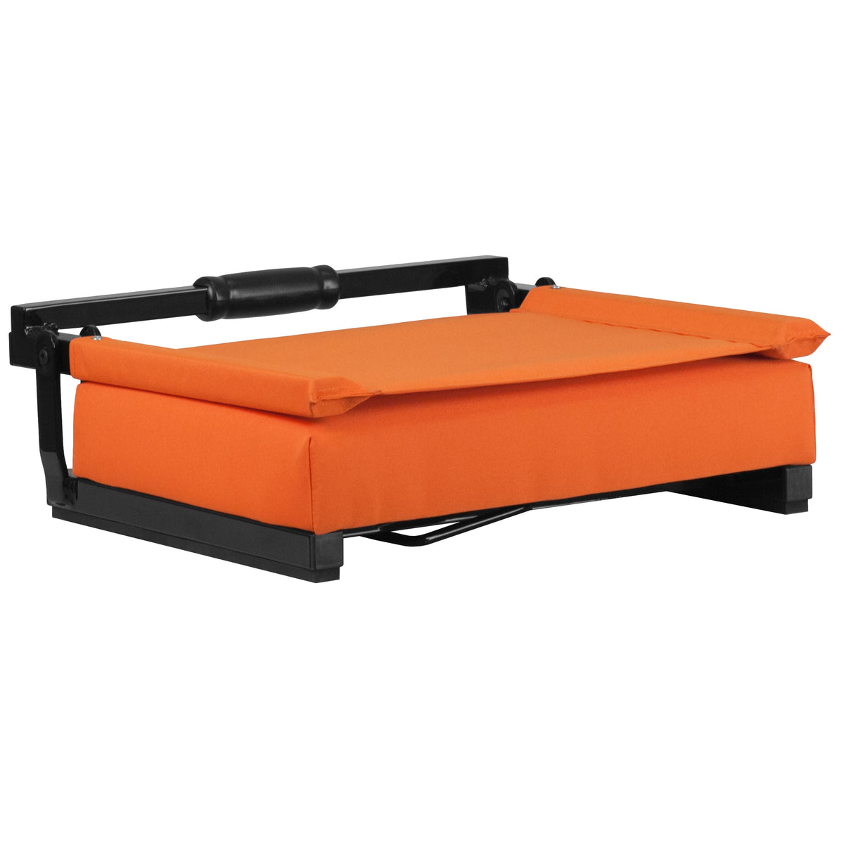 Orange |#| 500 lb. Rated Lightweight Stadium Chair-Handle-Padded Seat, Orange