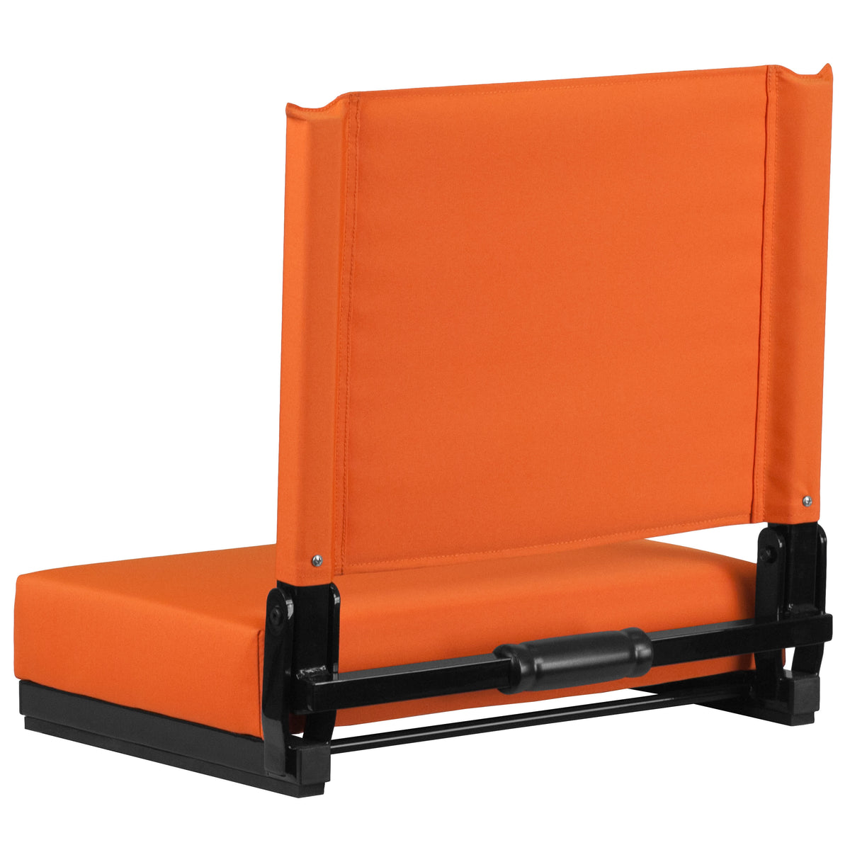 Orange |#| 500 lb. Rated Lightweight Stadium Chair-Handle-Padded Seat, Orange