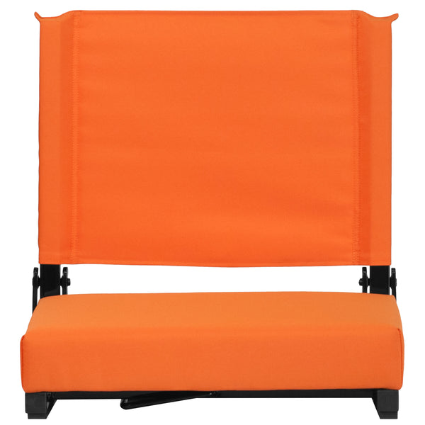 Orange |#| 500 lb. Rated Lightweight Stadium Chair-Handle-Padded Seat, Orange