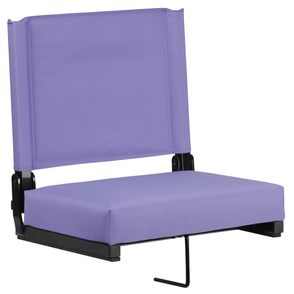 Purple |#| 500 lb. Rated Lightweight Stadium Chair-Handle-Padded Seat, Purple