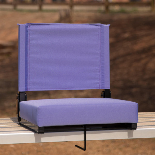 Purple |#| 500 lb. Rated Lightweight Stadium Chair-Handle-Padded Seat, Purple