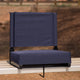 Navy |#| 500 lb. Rated Lightweight Stadium Chair-Handle-Padded Seat, Navy