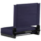 Navy |#| 500 lb. Rated Lightweight Stadium Chair-Handle-Padded Seat, Navy