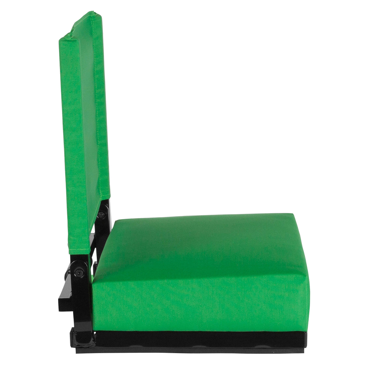 Bright Green |#| 500 lb. Rated Lightweight Stadium Chair-Handle-Padded Seat, Bright Green