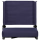 Navy |#| 500 lb. Rated Lightweight Stadium Chair-Handle-Padded Seat, Navy