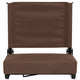 Brown |#| 500 lb. Rated Lightweight Stadium Chair-Handle-Padded Seat, Brown