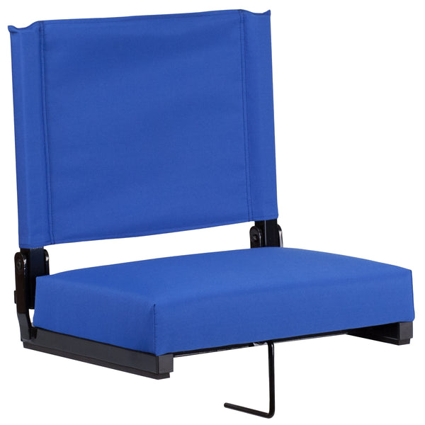 Blue |#| 500 lb. Rated Lightweight Stadium Chair-Handle-Padded Seat, Blue