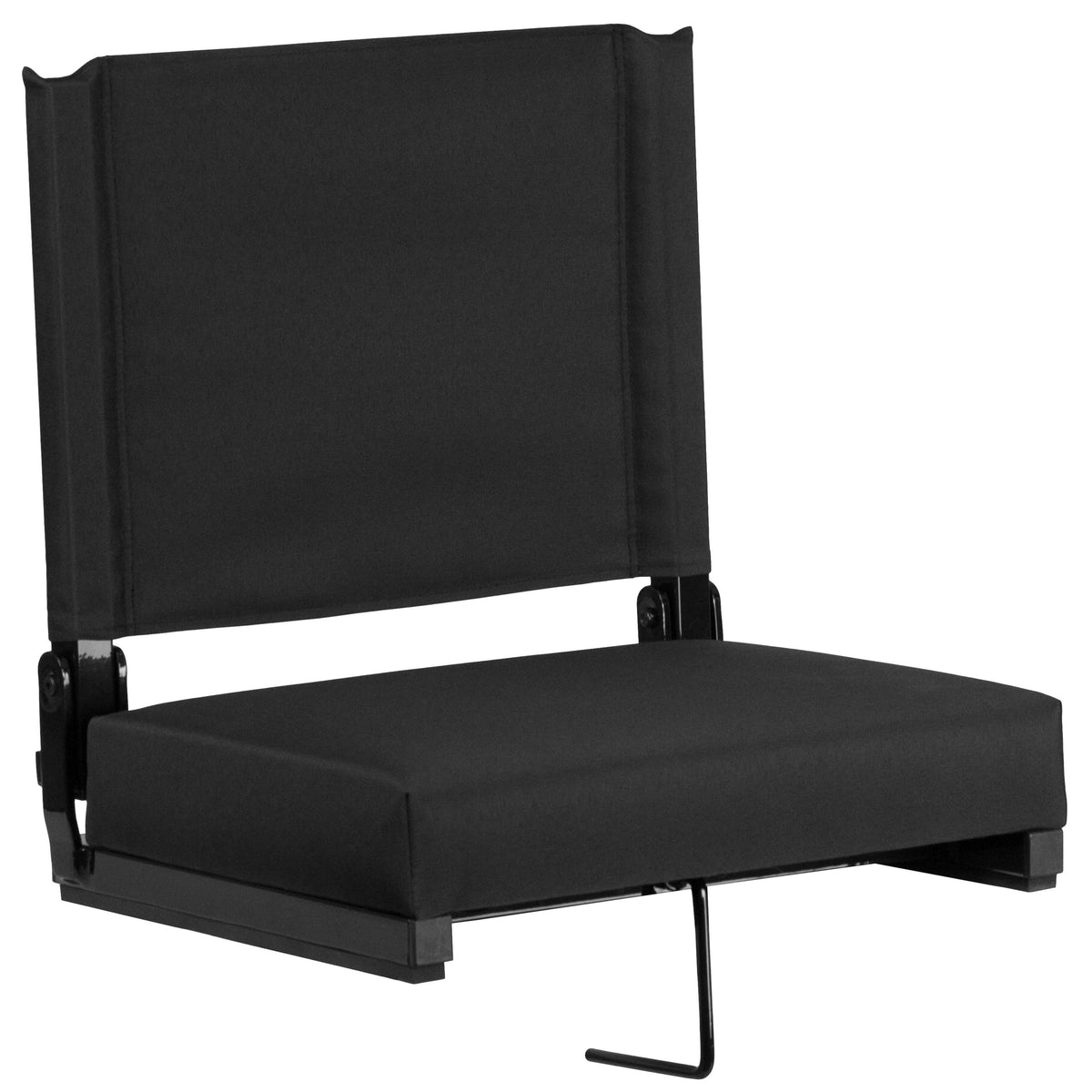 Black |#| 500 lb. Rated Lightweight Stadium Chair-Handle-Padded Seat, Black