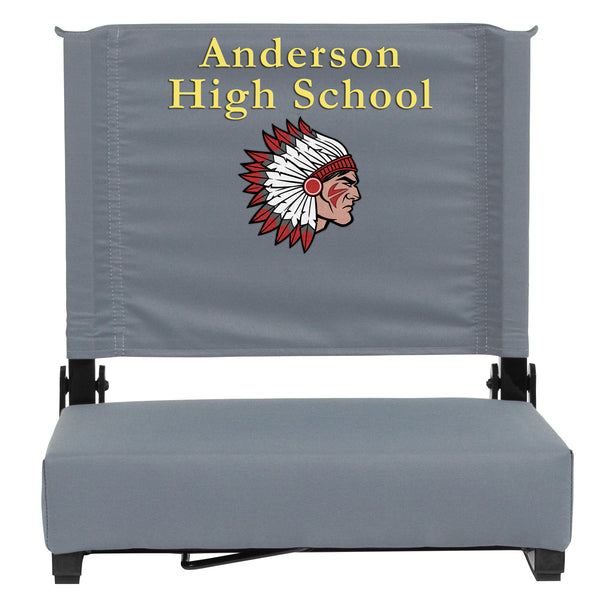 Red |#| Personalized 500 lb. Rated Stadium Chair-Handle-Padded Seat, Red