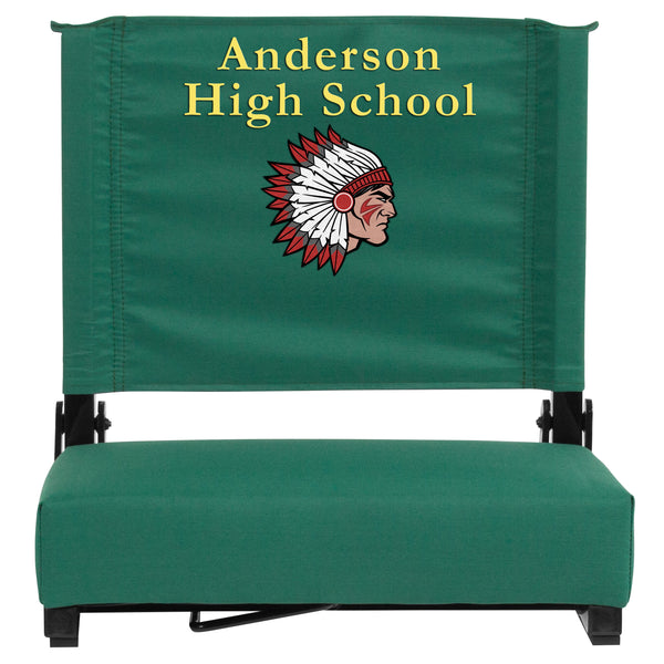 Dark Purple |#| Personalized 500 lb. Rated Stadium Chair-Handle-Padded Seat, Dark Purple