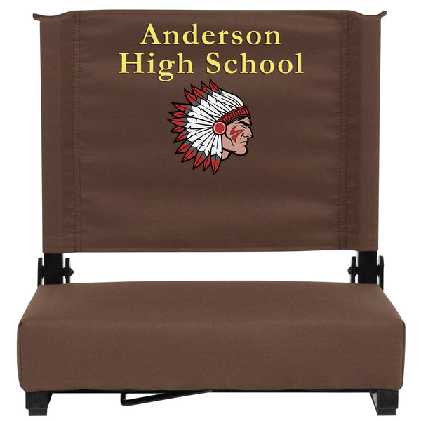 Bright Green |#| Personalized 500 lb. Rated Stadium Chair-Handle-Padded Seat, Bright Green