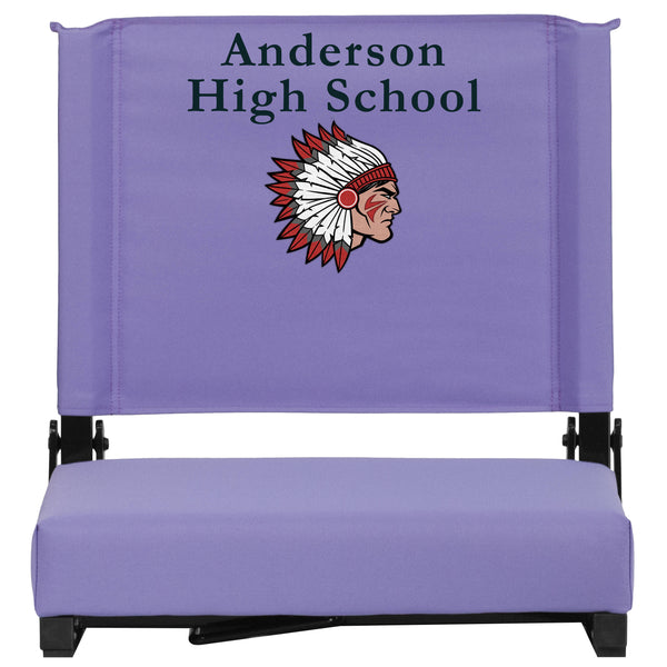 Orange |#| Personalized 500 lb. Rated Stadium Chair-Handle-Padded Seat, Orange