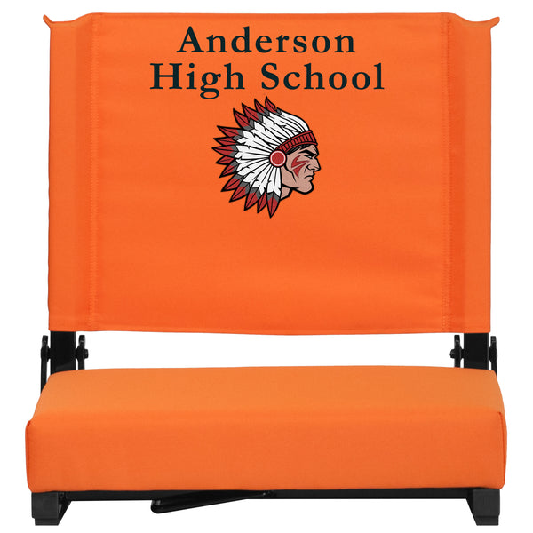 Navy |#| Personalized 500 lb. Rated Stadium Chair-Handle-Padded Seat, Navy