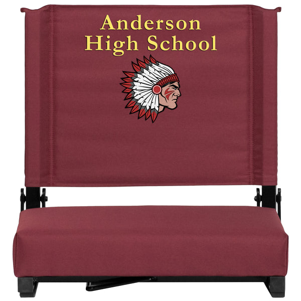 Teal |#| Personalized 500 lb. Rated Stadium Chair-Handle-Padded Seat, Teal
