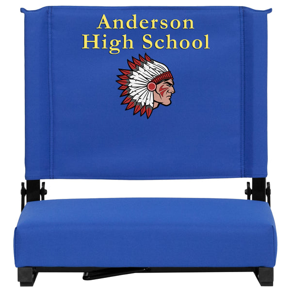 Black |#| Personalized 500 lb. Rated Stadium Chair-Handle-Padded Seat, Black