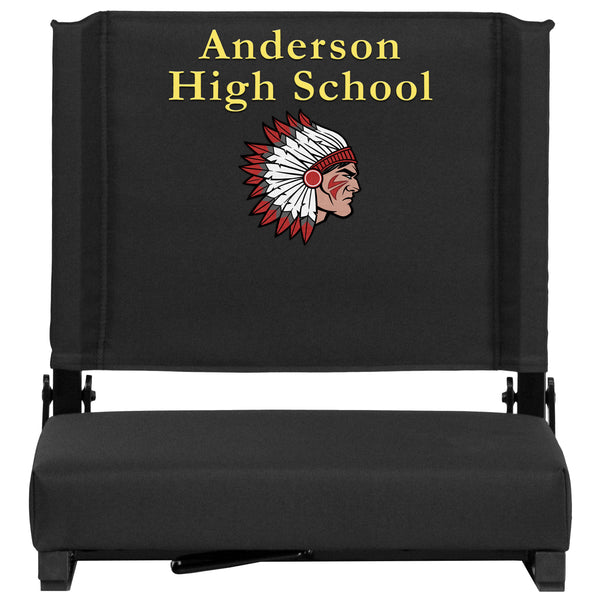 Pink |#| Personalized 500 lb. Rated Stadium Chair-Handle-Padded Seat, Pink