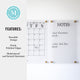 Clear/Black |#| Premium Clear Acrylic Monthly Wall Calendar and Notes Board with Black Printing