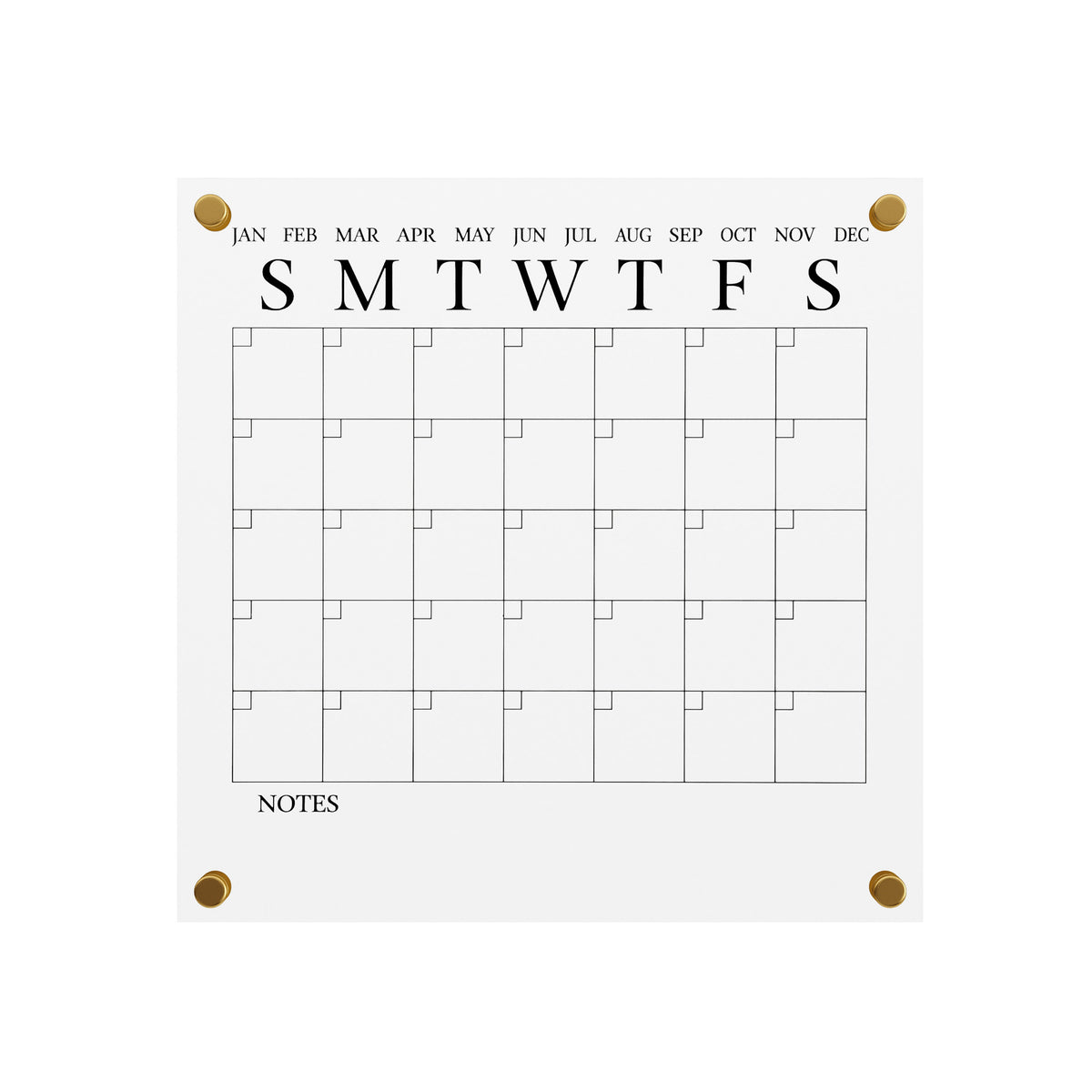 Clear/Black |#| Premium Clear Acrylic Wall Calendar with Black Printing and Dry Erase Marker