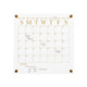 Clear/Gold |#| Premium Clear Acrylic Wall Calendar with Gold Printing and Dry Erase Marker