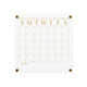 Clear/Gold |#| Premium Clear Acrylic Wall Calendar with Gold Printing and Dry Erase Marker