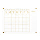 Clear/Gold |#| Premium Clear Acrylic Monthly Wall Calendar with Notes Section and Gold Printing