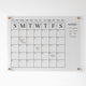 Clear/Black |#| Premium Clear Acrylic Monthly Wall Calendar with Notes Section & Black Printing