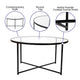 Clear Top/Matte Black Frame |#| Clear Glass Living Room Coffee Table with Crisscross Matte Black Metal Frame