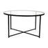 Greenwich Collection Coffee Table - Modern Glass Accent Table with Crisscross Frame