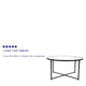 Clear Top/Matte Black Frame |#| Clear Glass Table Set with Matte Black X Metal Frame-Coffee Table-2 End Tables