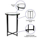 Clear Top/Matte Black Frame |#| Clear Glass Table Set with Matte Black X Metal Frame-Coffee Table-2 End Tables