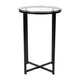 Clear Top/Matte Black Frame |#| Clear Glass Table Set with Matte Black X Metal Frame-Coffee Table-2 End Tables