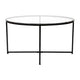 Clear Top/Matte Black Frame |#| Clear Glass Table Set with Matte Black X Metal Frame-Coffee Table-2 End Tables