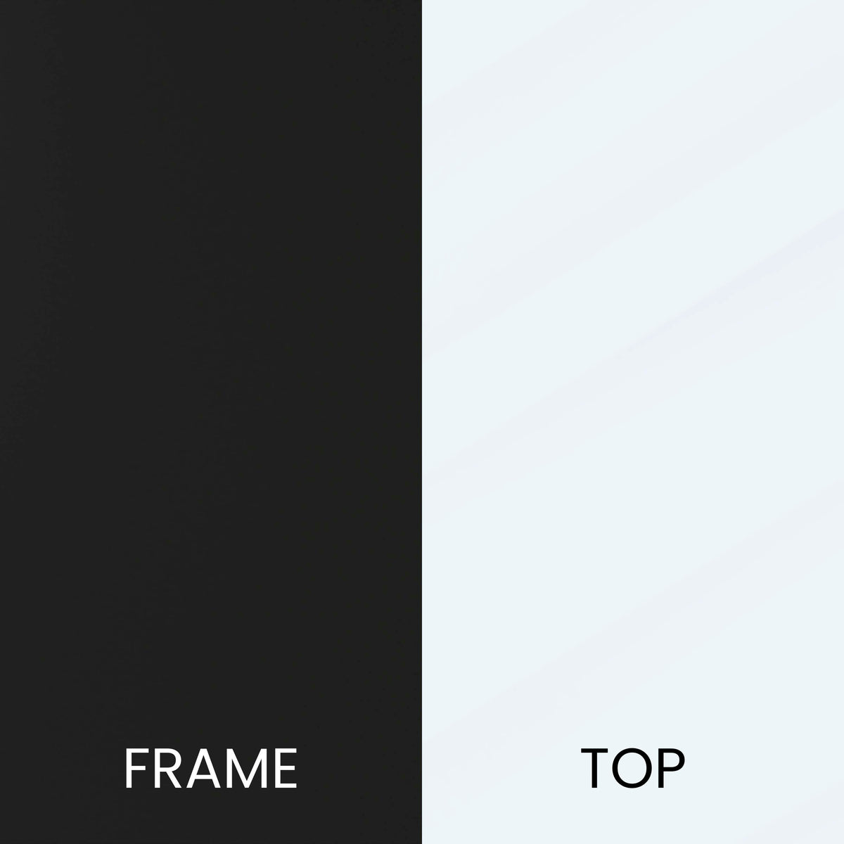 Clear Top/Matte Black Frame |#| Clear Glass Table Set with Matte Black X Metal Frame-Coffee Table-2 End Tables