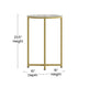 Clear Top/Brushed Gold Frame |#| Clear Glass Table Set with Brushed Gold X Metal Frame-Coffee Table-2 End Tables