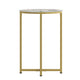 Clear Top/Brushed Gold Frame |#| Clear Glass Living Room End Table with Crisscross Brushed Gold Metal Frame