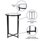 Clear Top/Matte Black Frame |#| Clear Glass Living Room End Table with Crisscross Matte Black Metal Frame