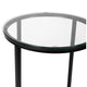 Clear Top/Matte Black Frame |#| Clear Glass Living Room End Table with Crisscross Matte Black Metal Frame